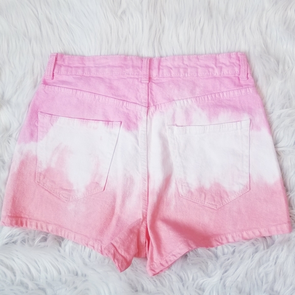Bershka Tie-dye High Waisted Denim Shorts - Picture 7 of 11